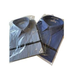 Armando Men's Dress Shirts NEW Button Up - Lot of 2 - Blue Sz 17 36/37 Tall